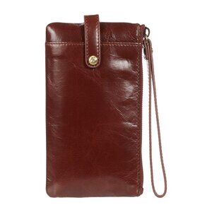 Hobo Womens Genuine Leather King Wristlet Wallet Chocolate One Size